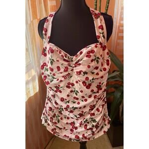 Esther Williams Vintage Cherry Bathing suit-  one piece- Medium